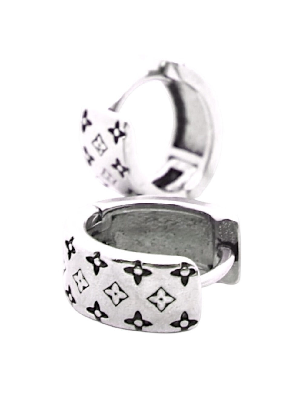 Sterling Silver Plated Silver Huggie Hoop Earrings Minimalist - Picture 9 of 15